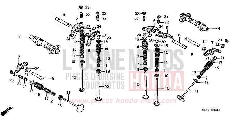 NOCKENWELLE/VENTIL von Africa Twin SHASTA WHITE (NH138H) von 1988
